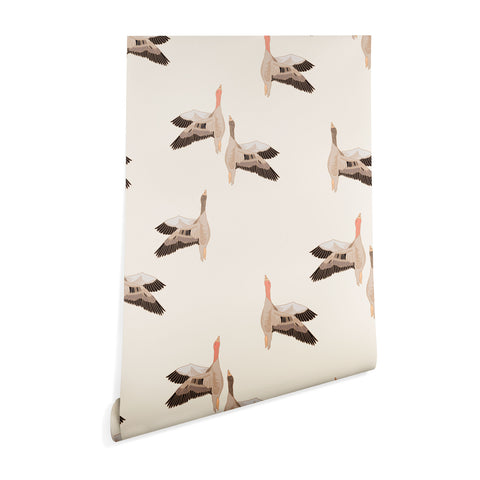 Iveta Abolina Geese Vertical Cream Wallpaper
